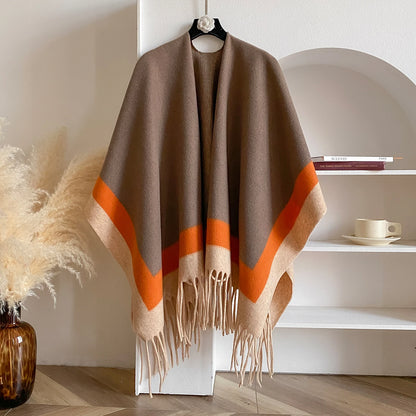 Winter Warm Plaid Ponchos And Capes