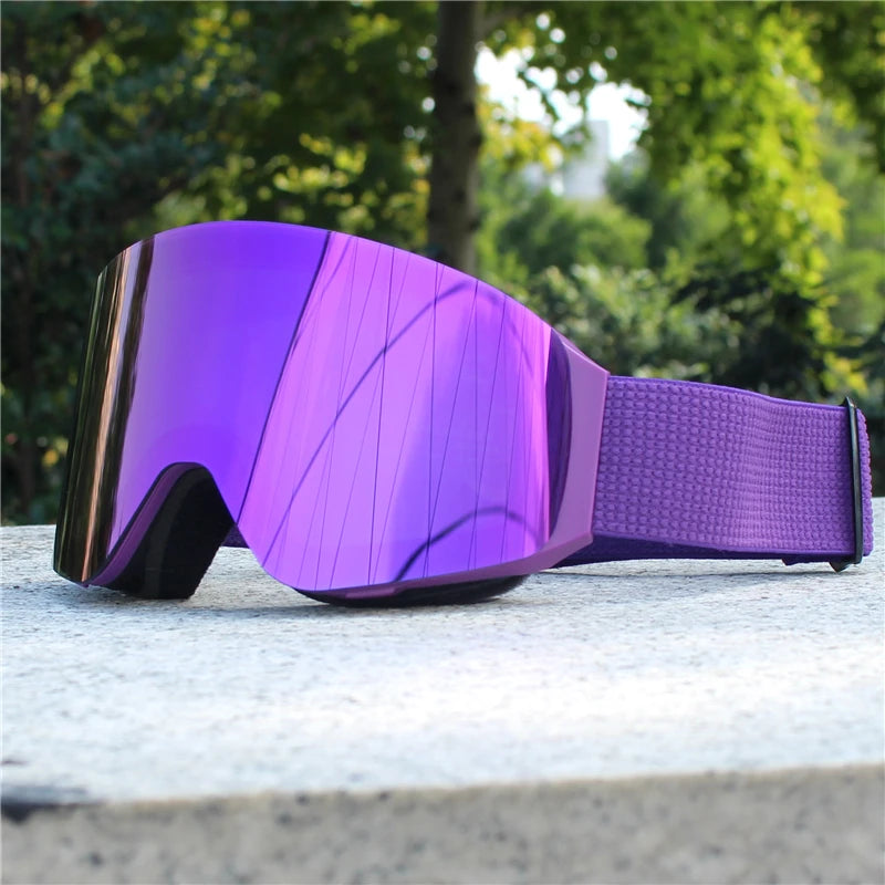 Magnetic Flip Cover Double Layer Anti-Fog Ski Goggles