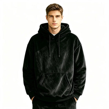 Men Fuzzy Fleece Hoodie