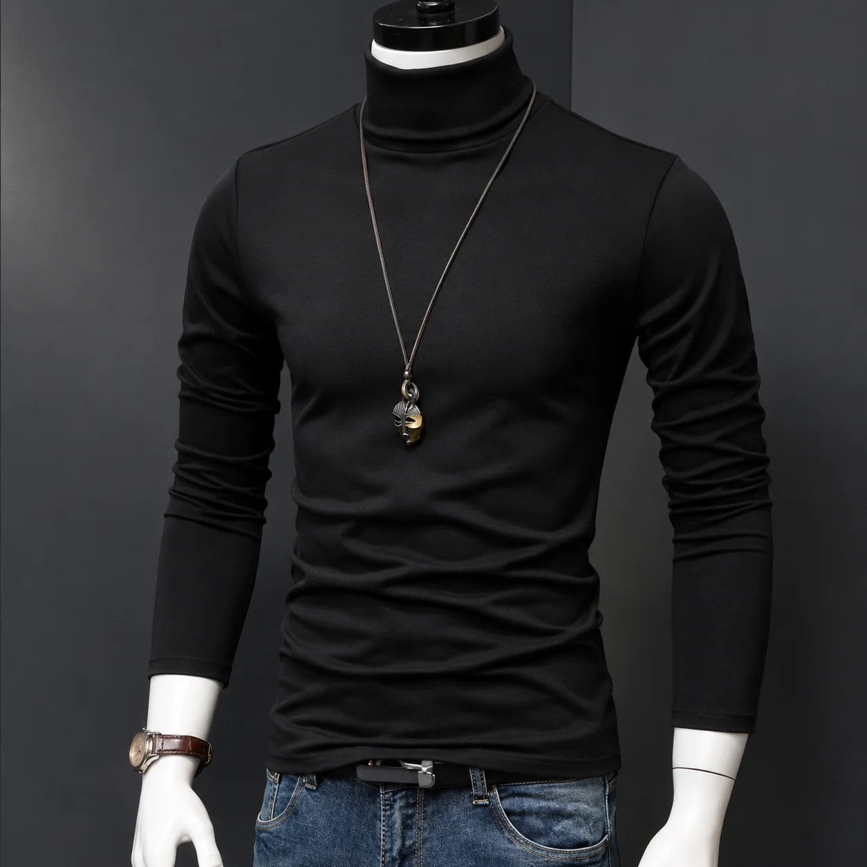 New Men's Thermal Turtleneck Shirt