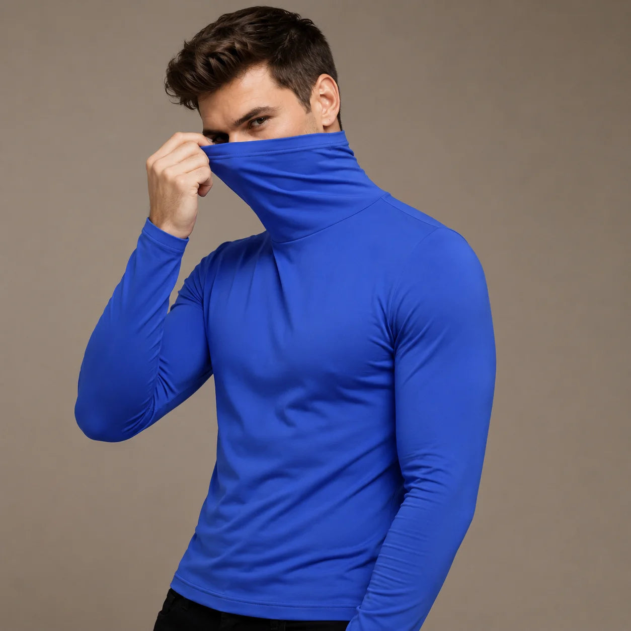 New Men's Thermal Turtleneck Shirt