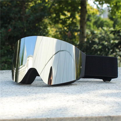 Magnetic Flip Cover Double Layer Anti-Fog Ski Goggles