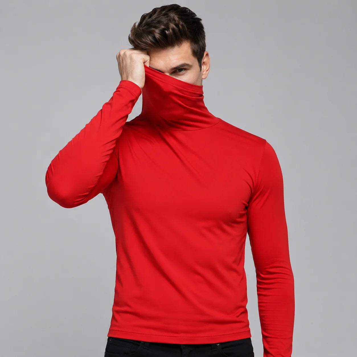 New Men's Thermal Turtleneck Shirt