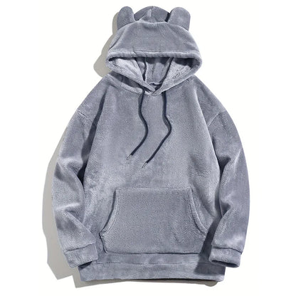 Men Fuzzy Fleece Hoodie