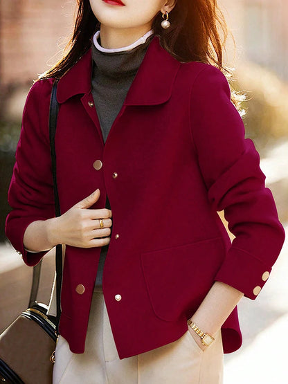 Classic Solid Short Woolen Coats