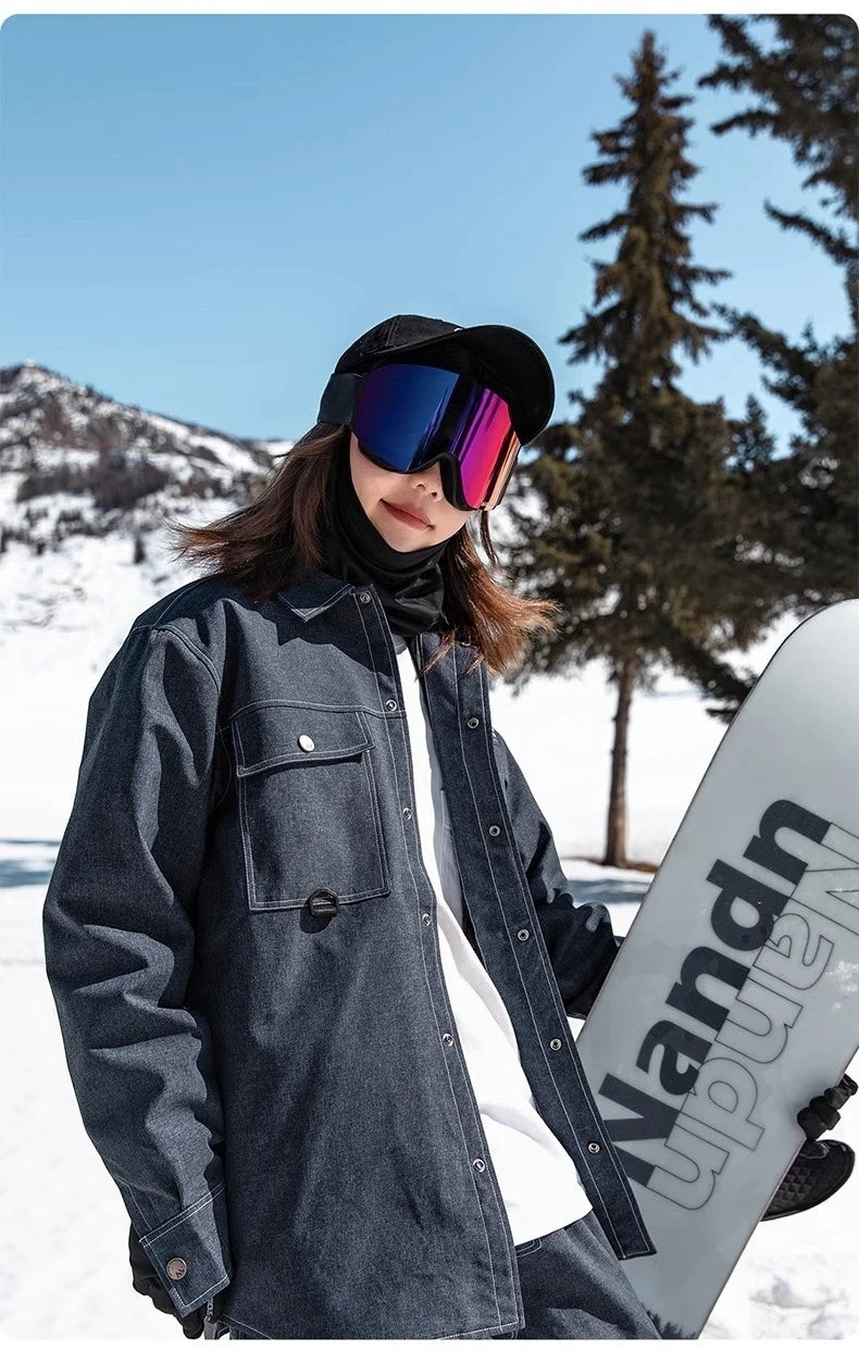 Magnetic Flip Cover Double Layer Anti-Fog Ski Goggles