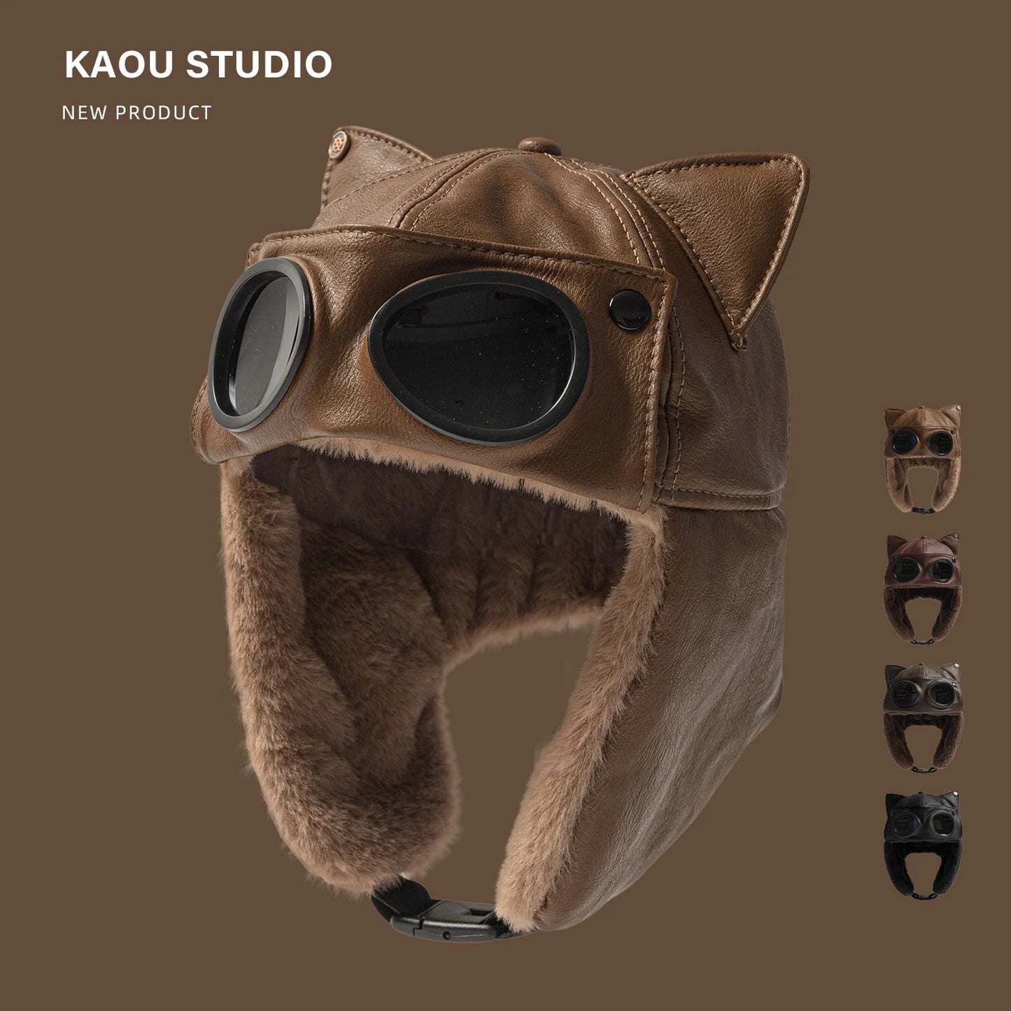 Leather Cat Ear Sunglasses