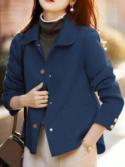 Classic Solid Short Woolen Coats