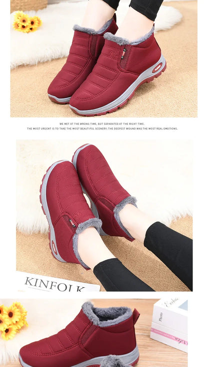 Thick velvet and warm snow boots