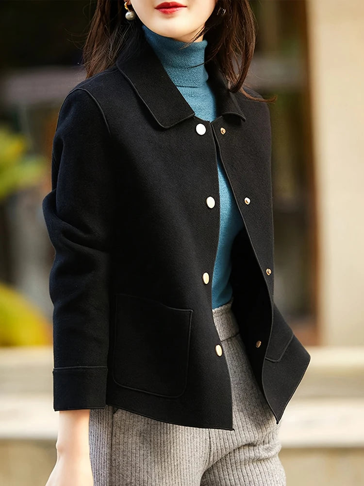 Classic Solid Short Woolen Coats