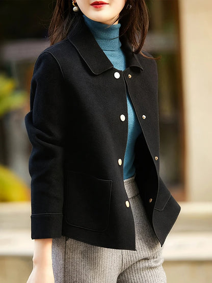 Classic Solid Short Woolen Coats
