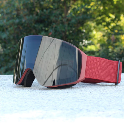 Magnetic Flip Cover Double Layer Anti-Fog Ski Goggles