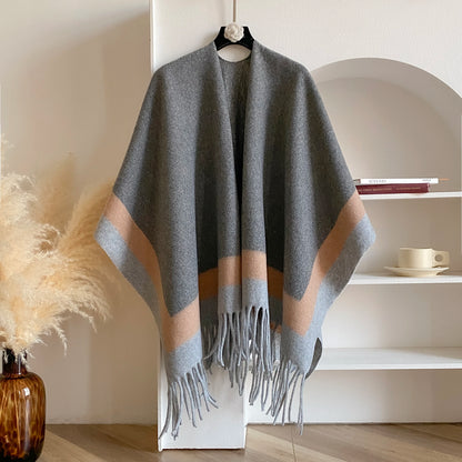 Winter Warm Plaid Ponchos And Capes