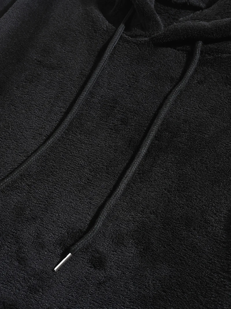 Men Fuzzy Fleece Hoodie