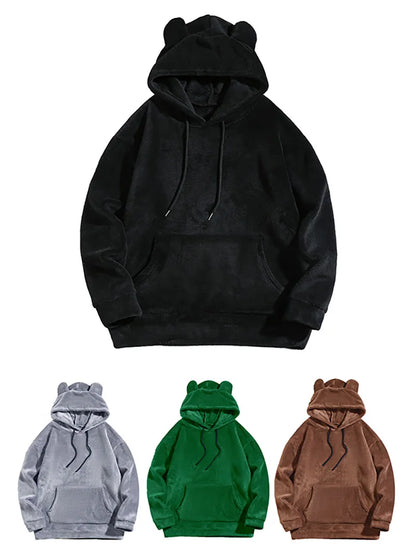 Men Fuzzy Fleece Hoodie