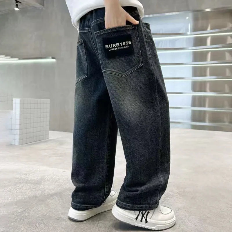 Boys Plush Warm Jeans