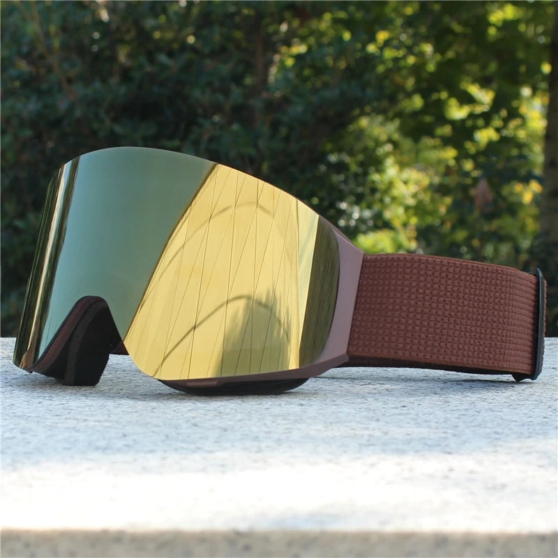Magnetic Flip Cover Double Layer Anti-Fog Ski Goggles