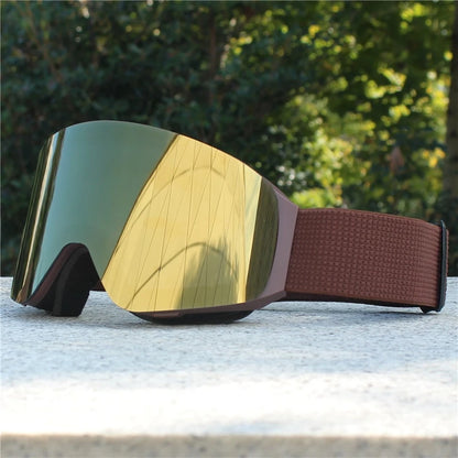 Magnetic Flip Cover Double Layer Anti-Fog Ski Goggles