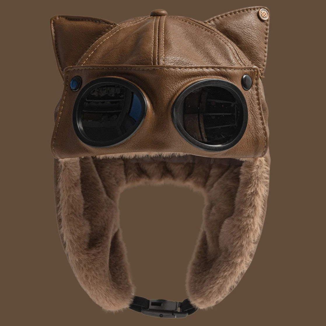 Leather Cat Ear Sunglasses