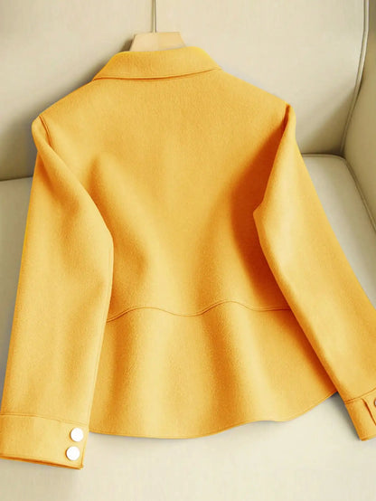 Classic Solid Short Woolen Coats