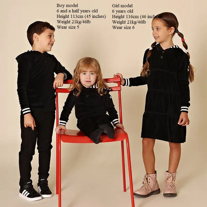 Tired Dress with Hooded Lining Striped Shirt
