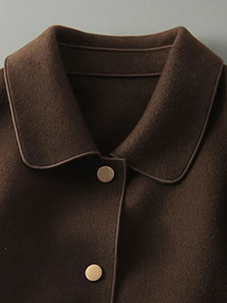 Classic Solid Short Woolen Coats