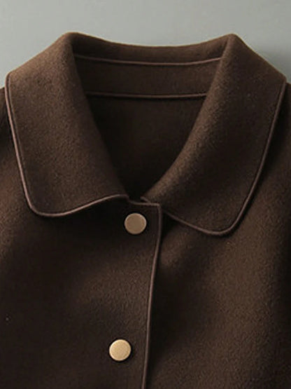 Classic Solid Short Woolen Coats
