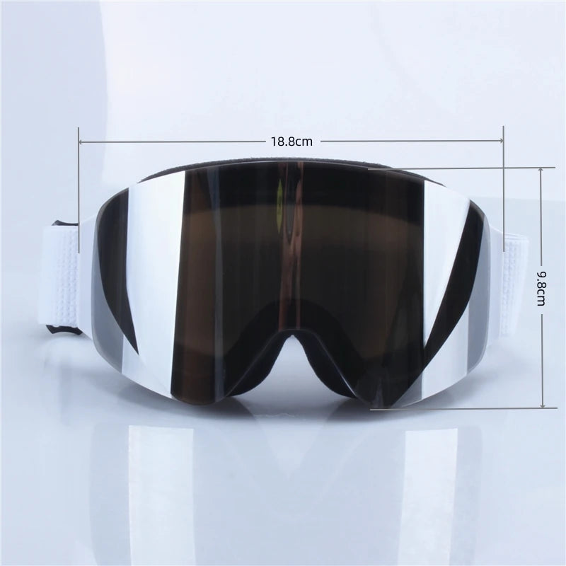 Magnetic Flip Cover Double Layer Anti-Fog Ski Goggles