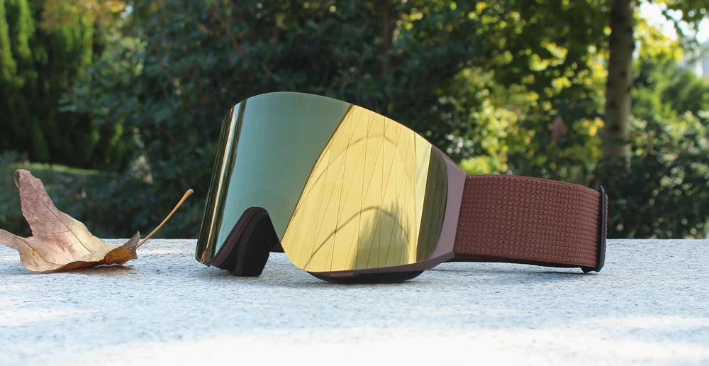 Magnetic Flip Cover Double Layer Anti-Fog Ski Goggles