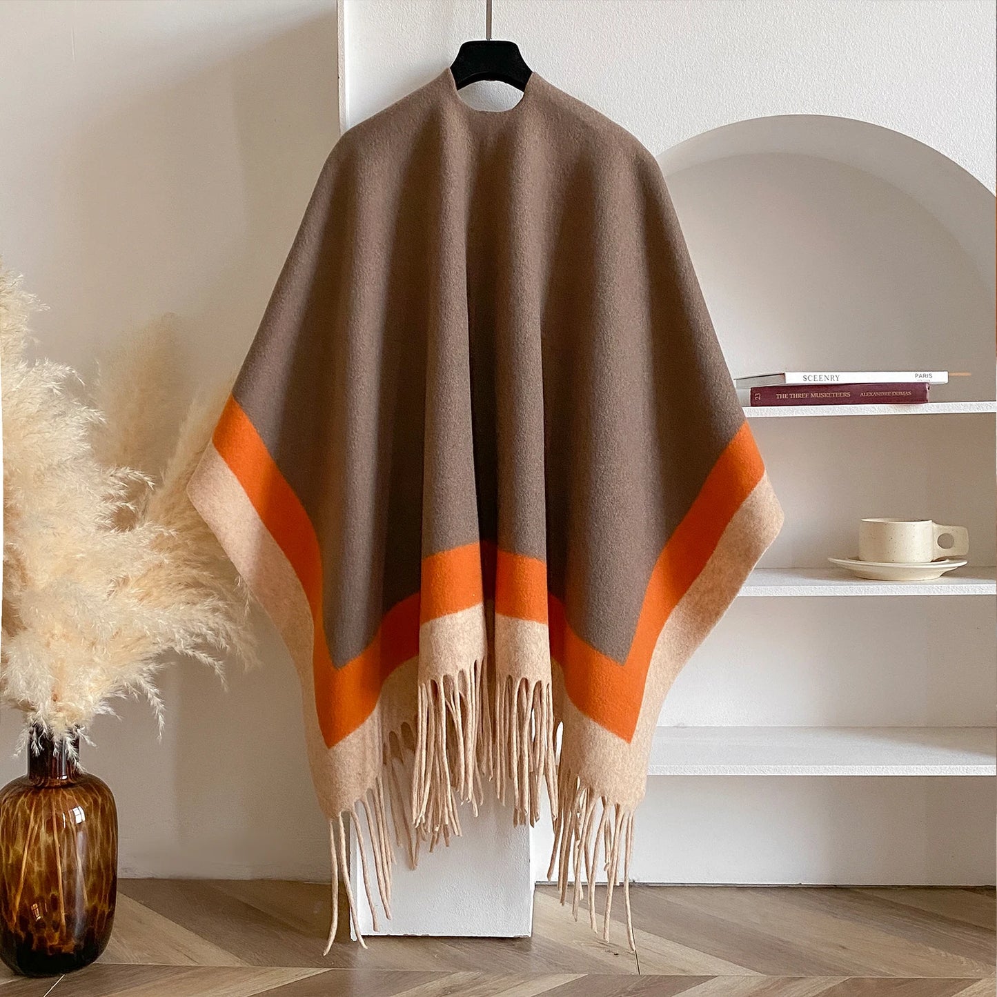 Winter Warm Plaid Ponchos And Capes