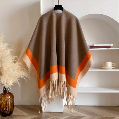 Winter Warm Plaid Ponchos And Capes