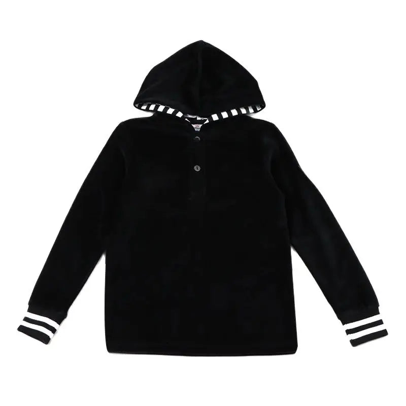 Tired Dress with Hooded Lining Striped Shirt