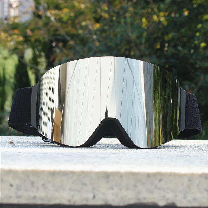 Magnetic Flip Cover Double Layer Anti-Fog Ski Goggles