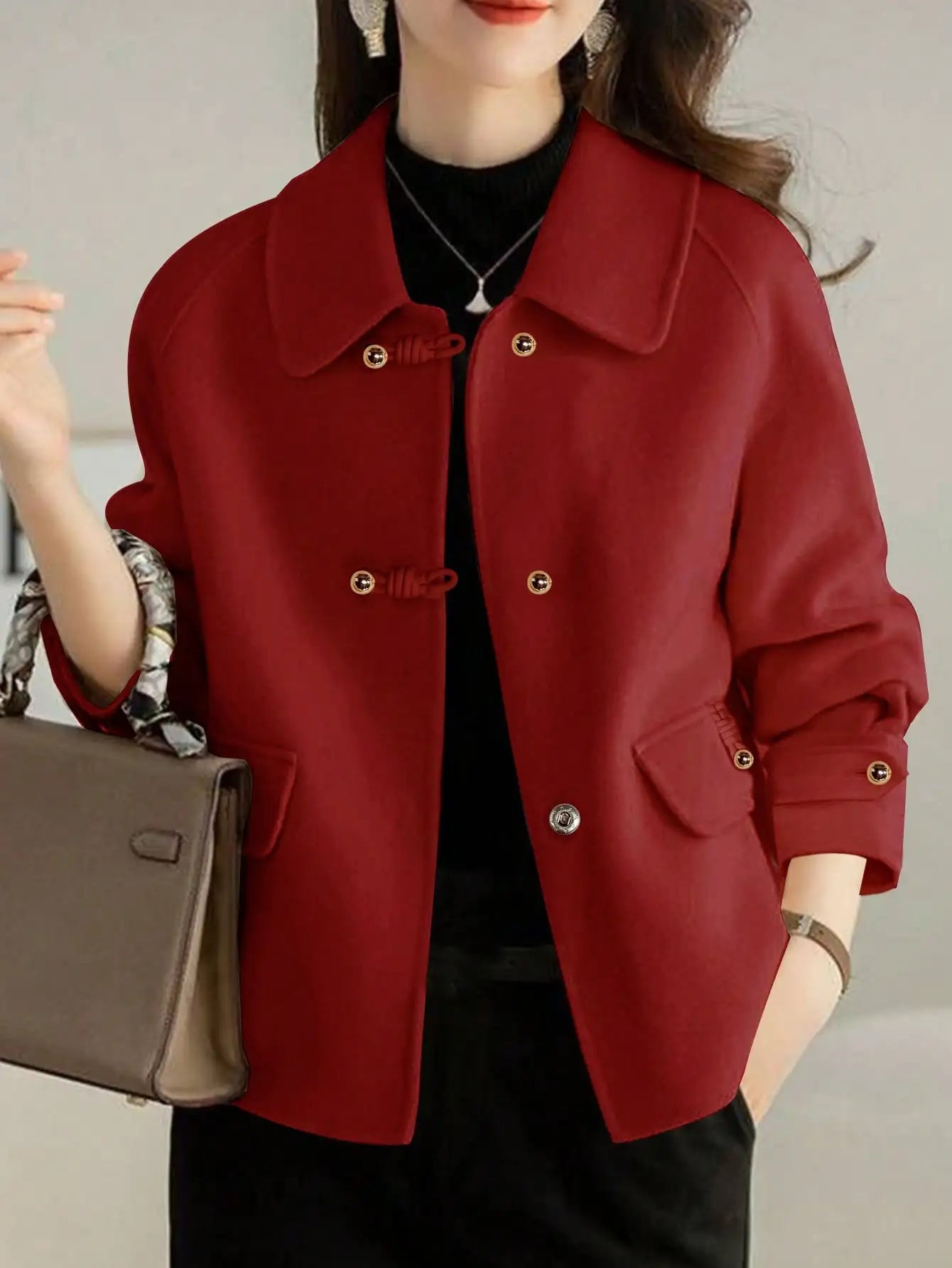 Elegant Solid Short Coats