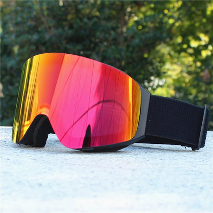 Magnetic Flip Cover Double Layer Anti-Fog Ski Goggles