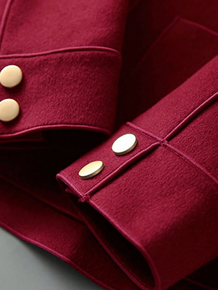 Classic Solid Short Woolen Coats