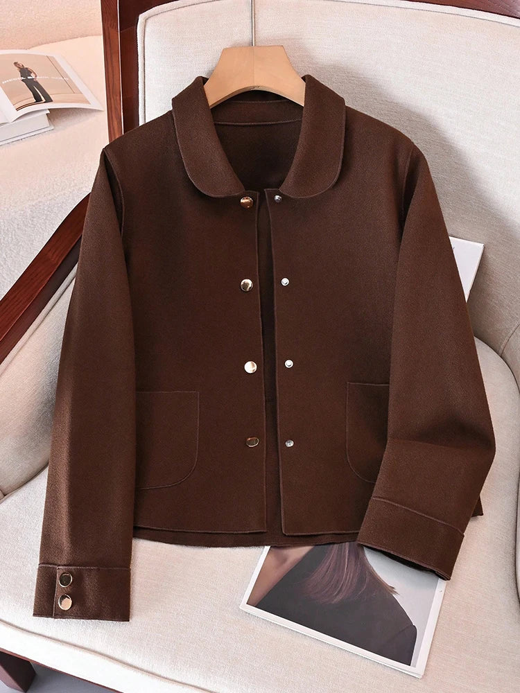 Classic Solid Short Woolen Coats