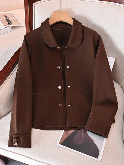 Classic Solid Short Woolen Coats