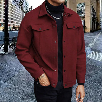 Fake Decor Chest Flap Lapel Fashion Outer Jacket