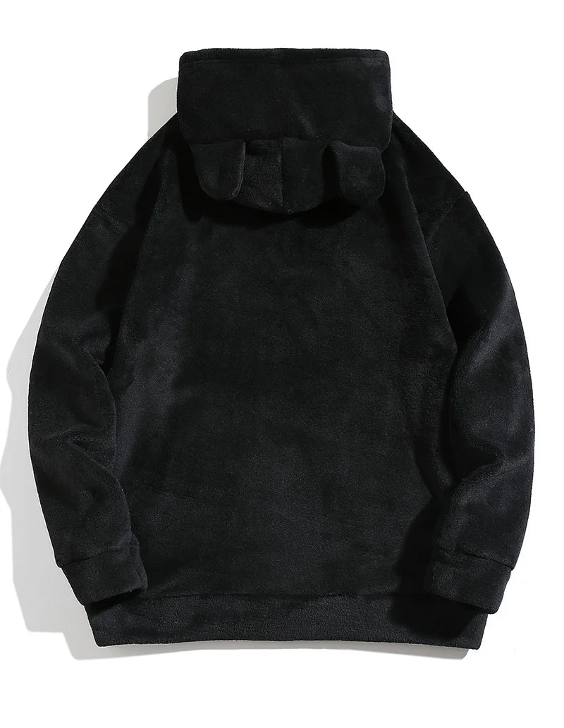 Men Fuzzy Fleece Hoodie