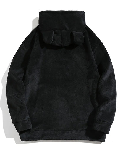 Men Fuzzy Fleece Hoodie