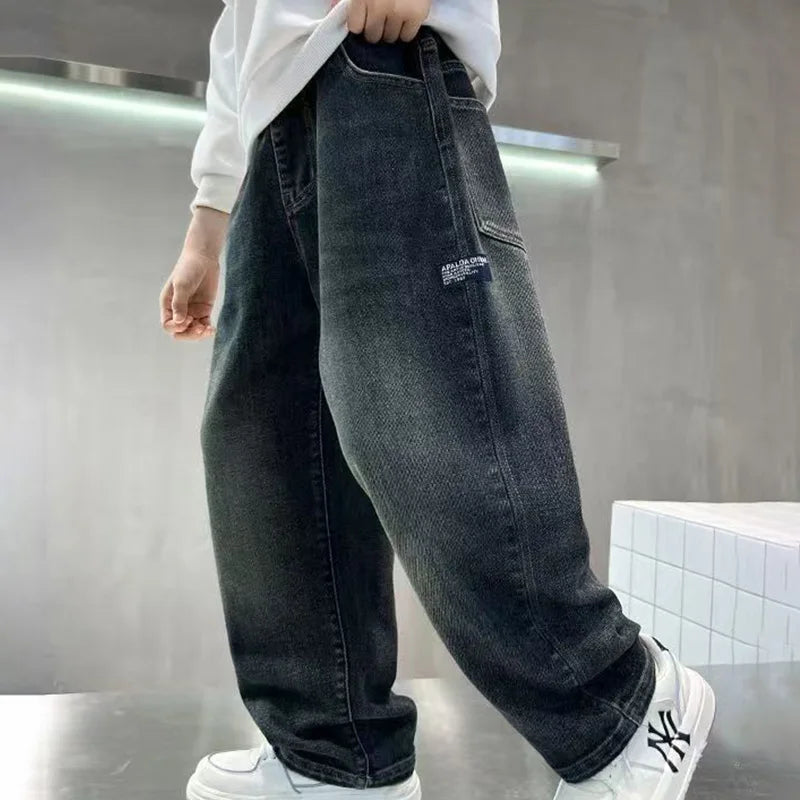 Boys Plush Warm Jeans