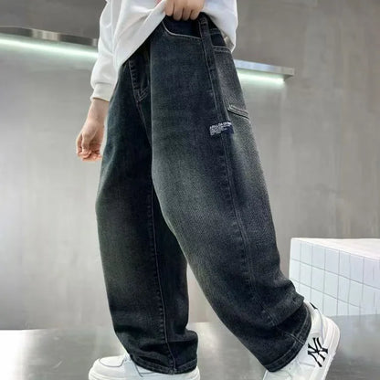 Boys Plush Warm Jeans
