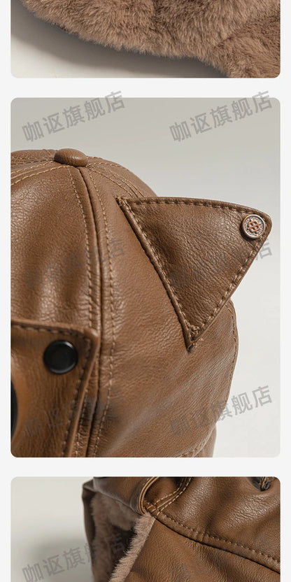 Leather Cat Ear Sunglasses