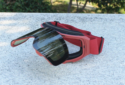 Magnetic Flip Cover Double Layer Anti-Fog Ski Goggles