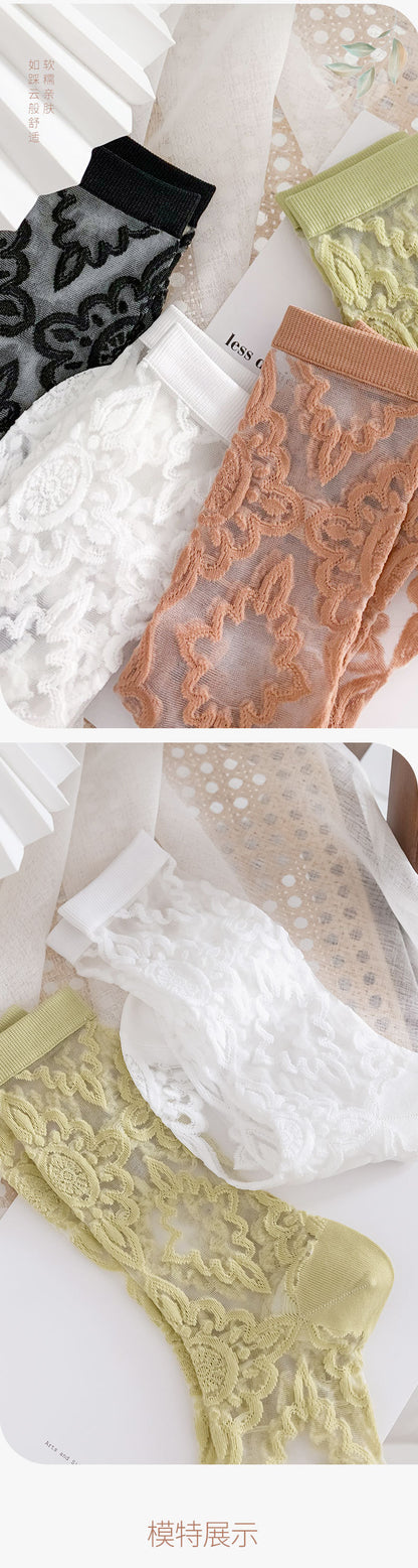 Spring And Summer Lolita Lace Thin  Cotton Socks