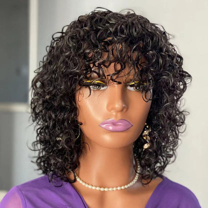 Wavy Wig with Bangs