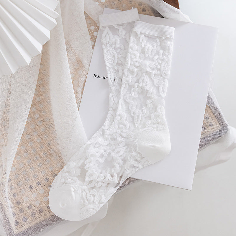 Spring And Summer Lolita Lace Thin  Cotton Socks