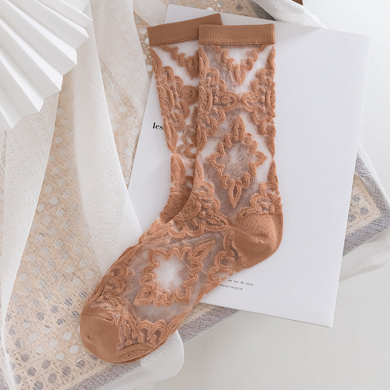 Spring And Summer Lolita Lace Thin  Cotton Socks