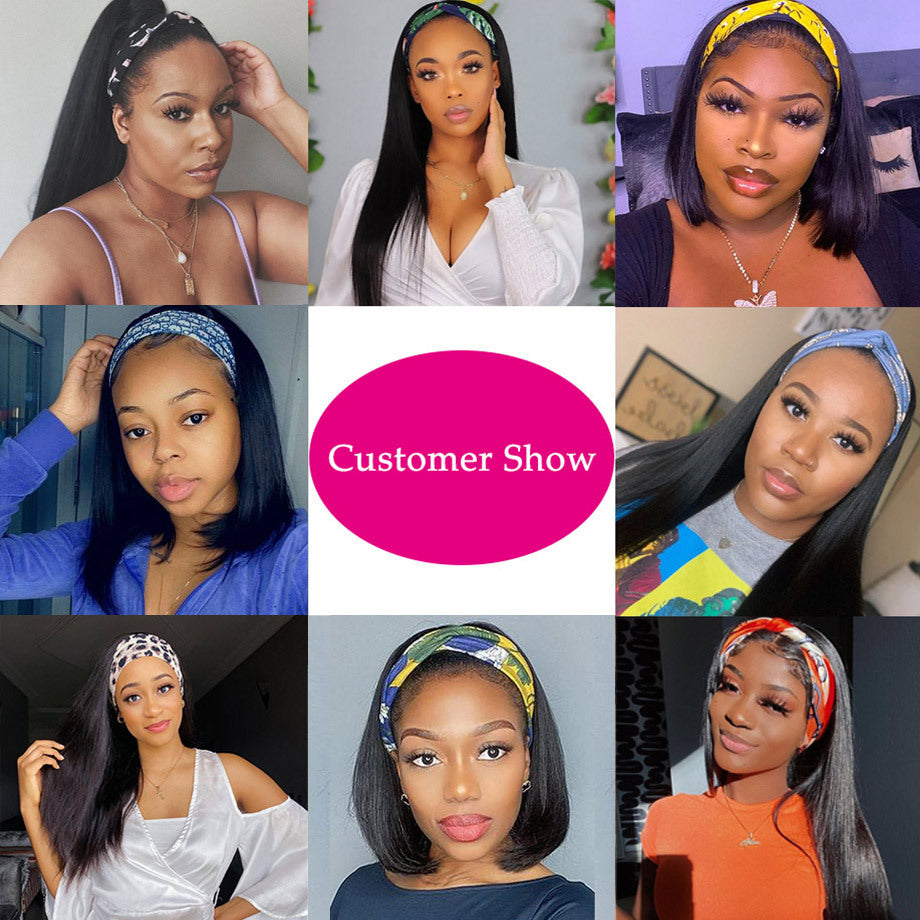 Headband Human Hair Wig